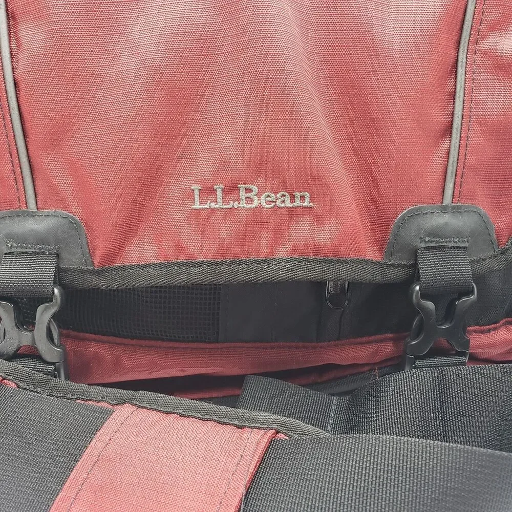 LL Bean Red Travel Messenger Bag Laptop Sleeve Carry On Organizer Crossbody